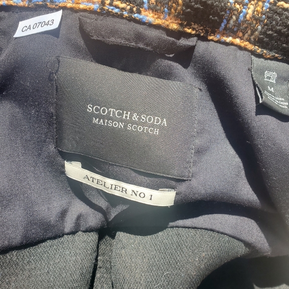 SCOTCH & SODA MAISON SCOTCH Cotton Blend Tweed Checked Trucker Jacket size M - Picture 7 of 9